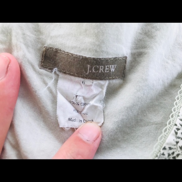 J.Crew Cotton Summer Dress Sz 6 Green/Floral - Picture 4 of 4